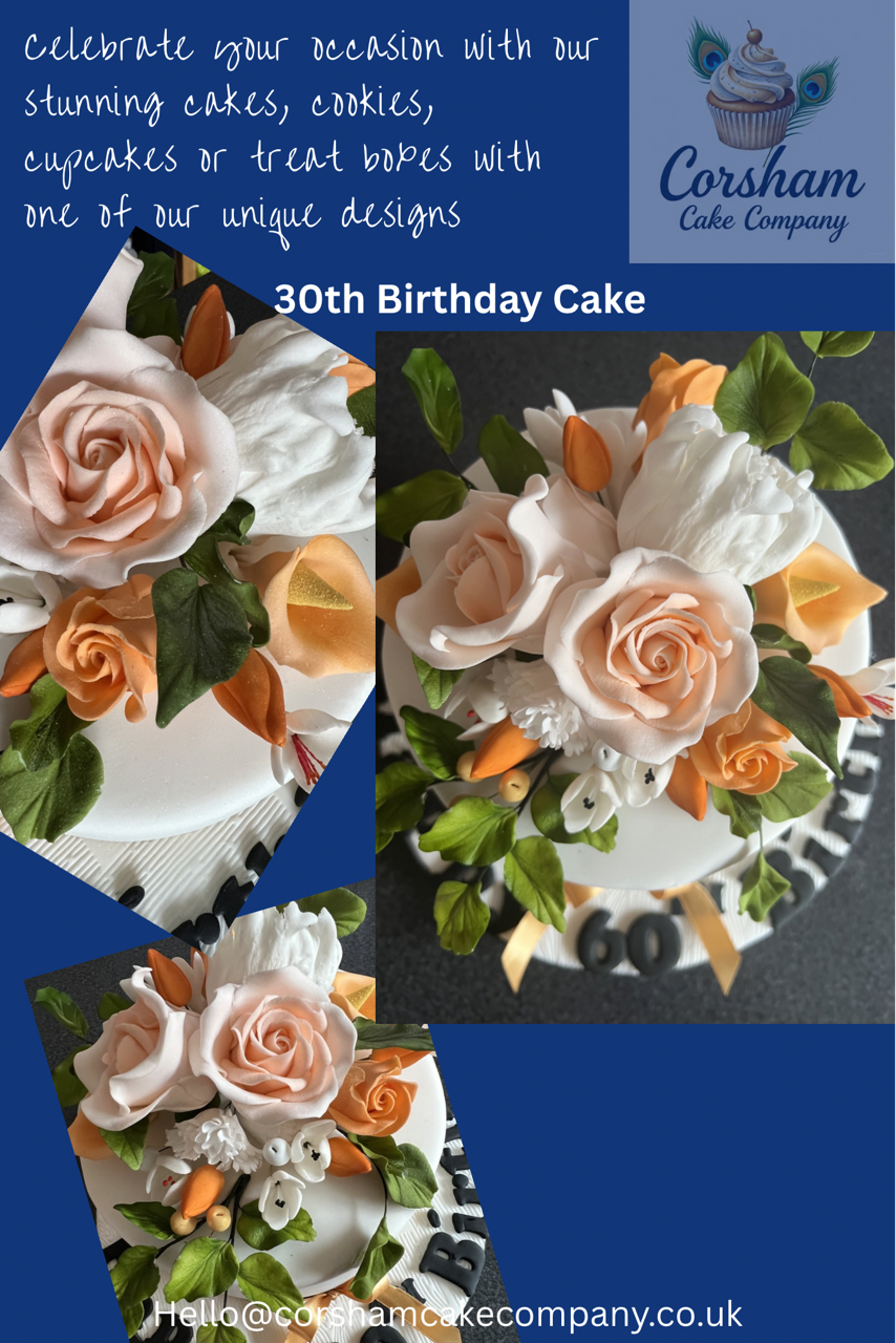 60th Birthday Floral Cake